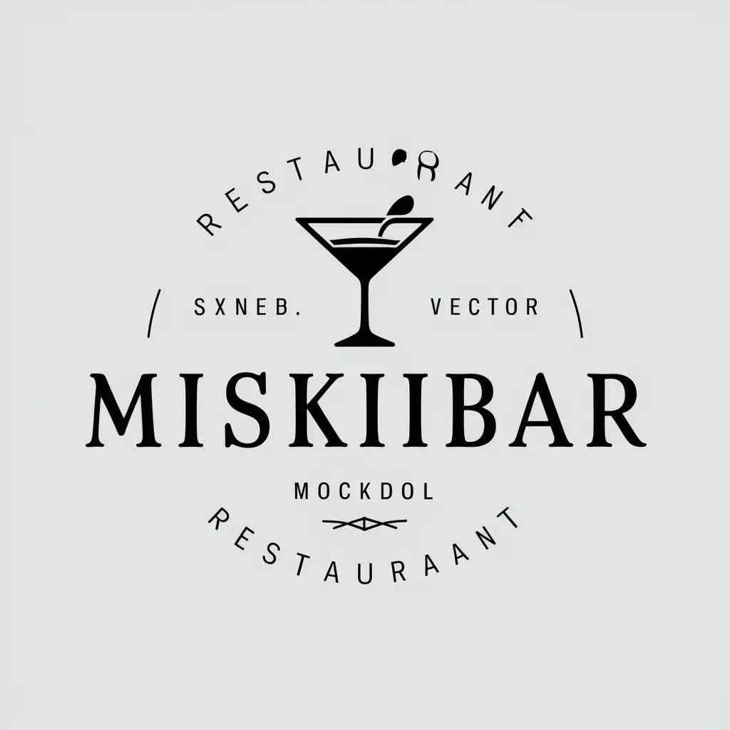 LOGO Design for MiskiBar Elegant Cocktail Theme with Clear Background