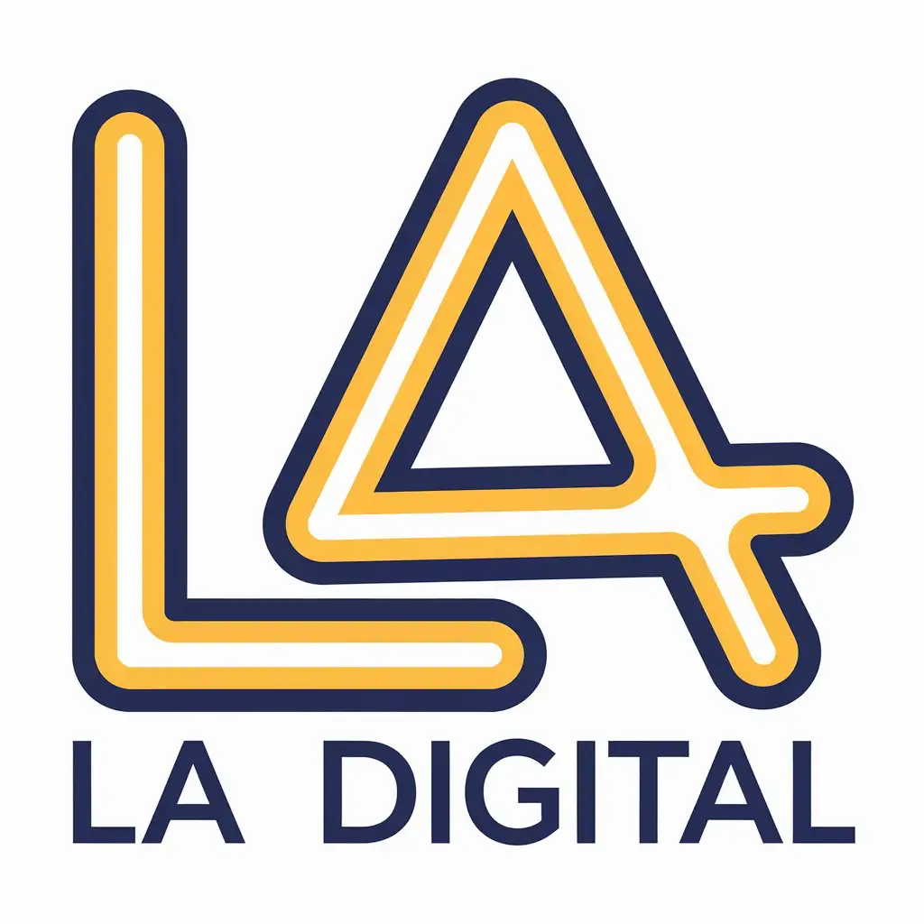 a vector logo design,with the text "LA Digital", main symbol:give prominence to LA, let it be a minimalistic, youthful, fresh logo. easy to remember,Moderate,be used in Entertainment industry,clear background