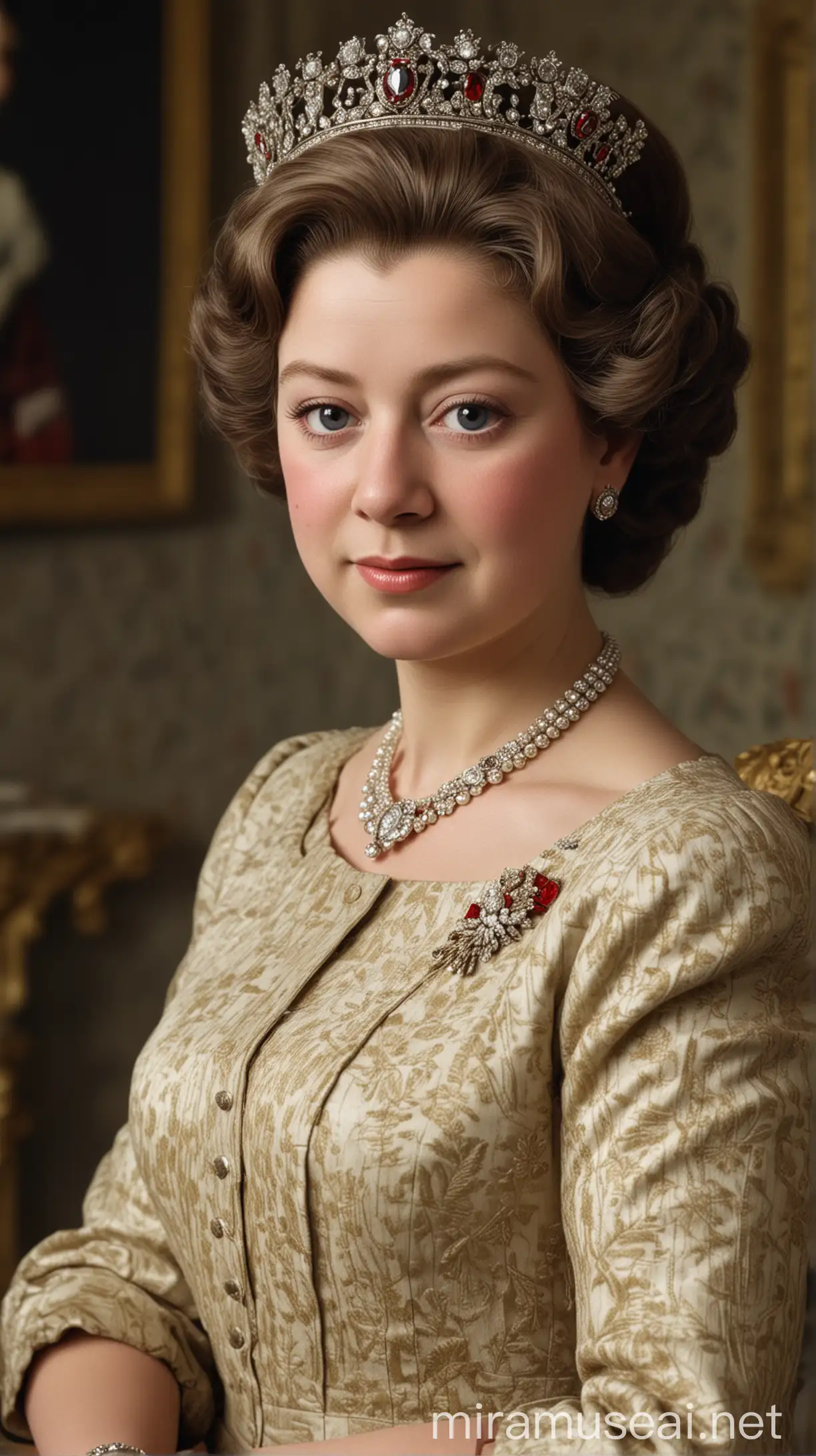 Hyper Realistic Portrait of Queen Elizabeth II as a Child with Royal Family