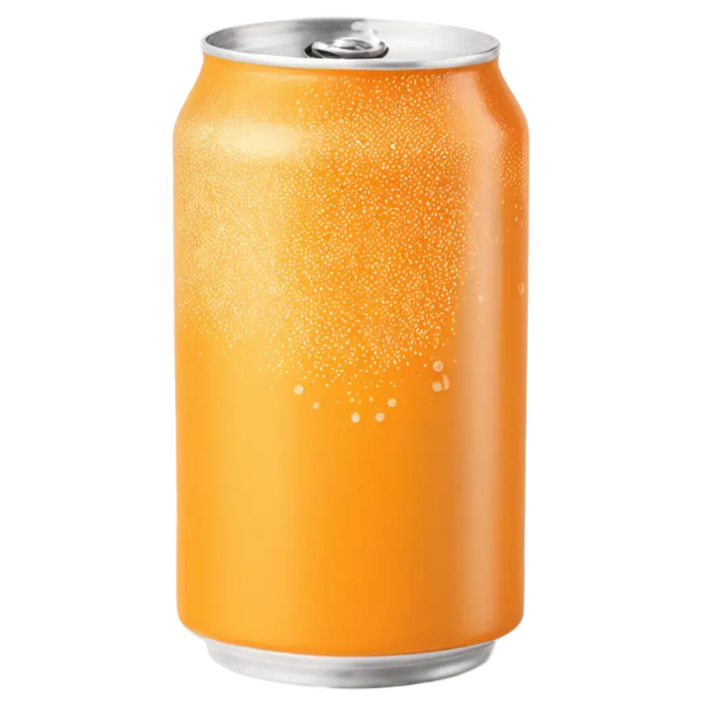 Realistic-PNG-Image-of-a-Bright-Orange-Cold-Drink-Can-with-Water-Droplets