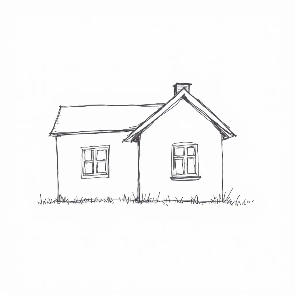Minimalist-Black-and-White-House-Illustration-with-Windows