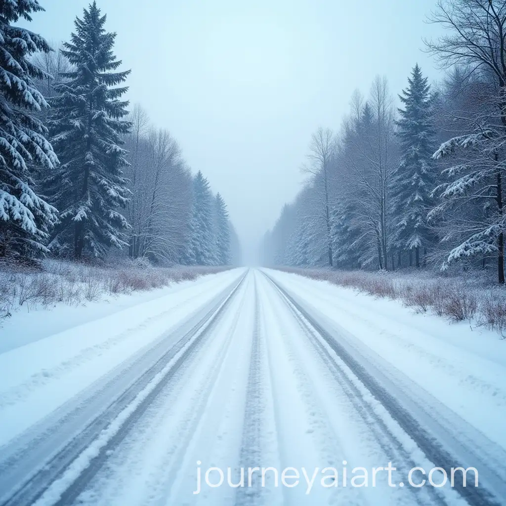 Tire-Tracks-in-Fresh-Snow-Covered-Landscape