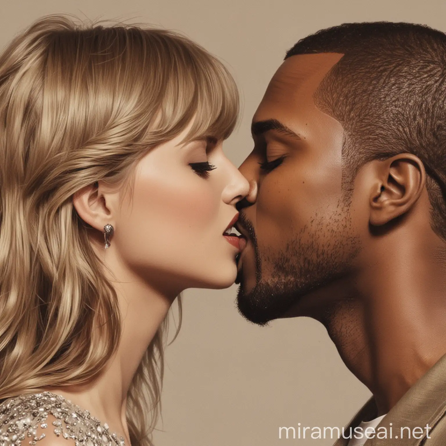 Celebrity Moment Kanye West Kissing Taylor Swift at an Awards Ceremony