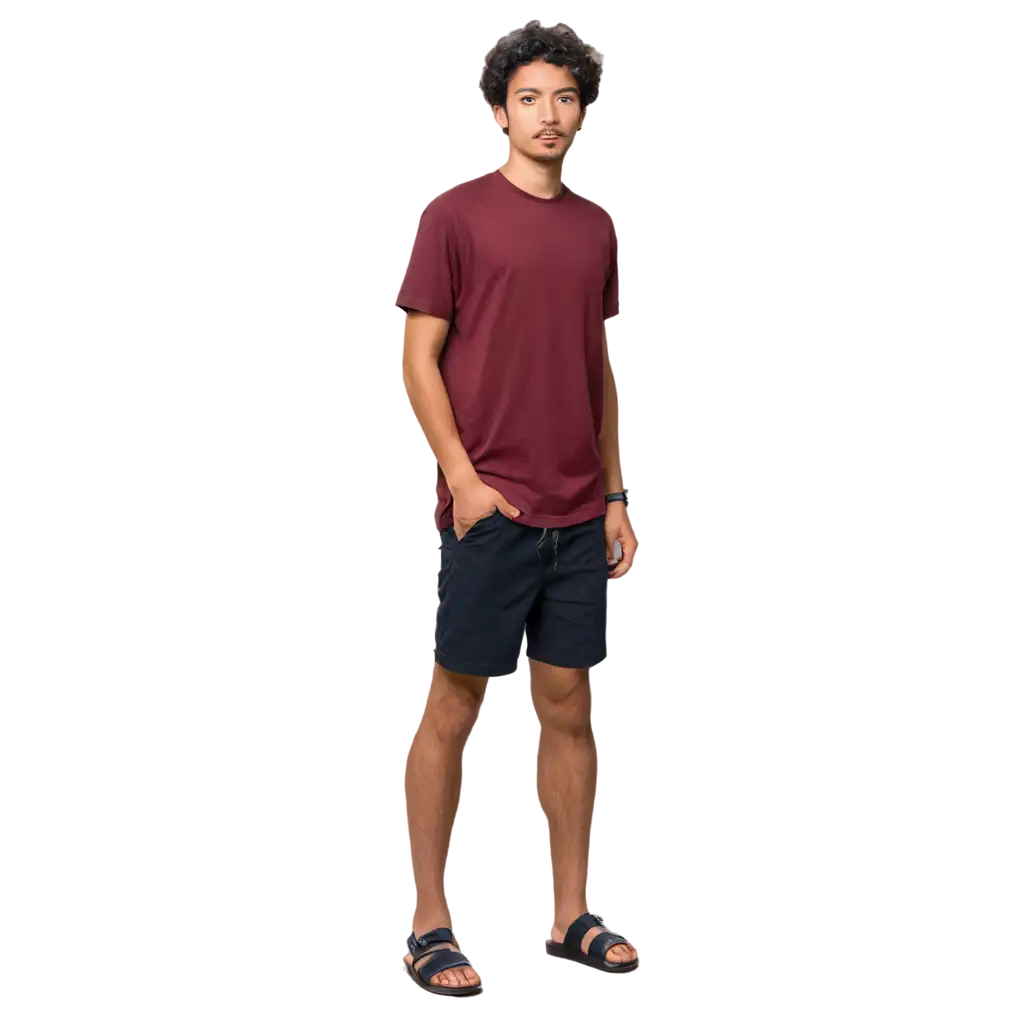 FrontFacing-PNG-Image-of-20YearOld-Indonesian-Male-in-Casual-Attire-with-Curly-Hair-and-Mustache