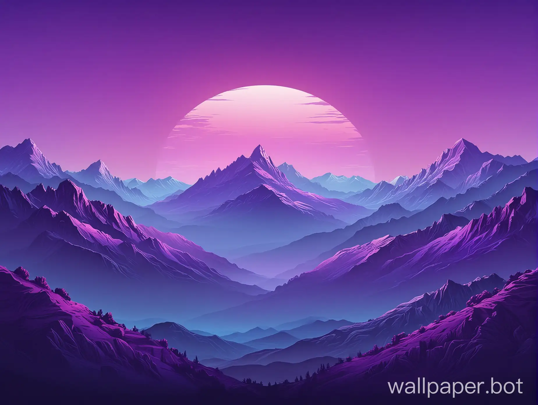 backgrounds in the style of apple with purple blue gradient overlooking the background with mountains