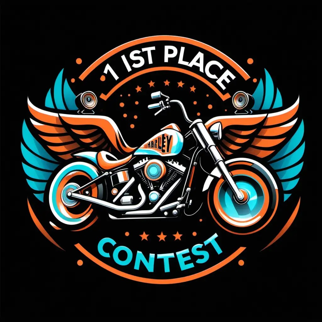 Harley Motorcycle Vector Logo Design with 1st Place Audio Contest Winner Theme