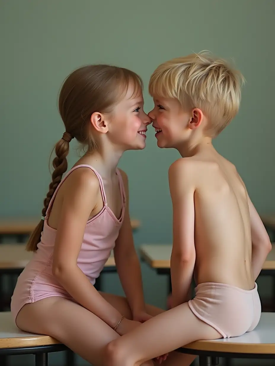 Playful-Interaction-Between-Children-in-Classroom-with-Summer-Outfit