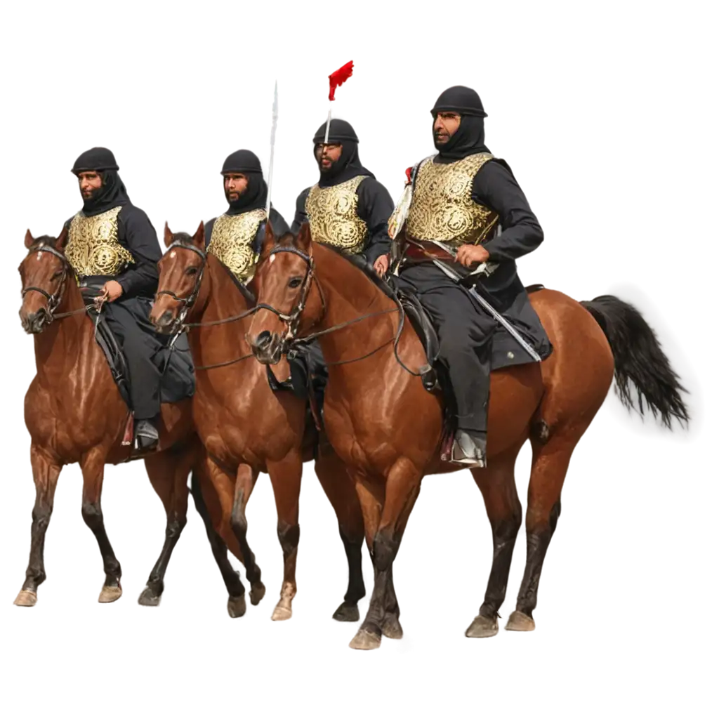 MiddleEastern-RedRobed-Horse-Troops-Ready-for-War-PNG-Image-Creation-Guide