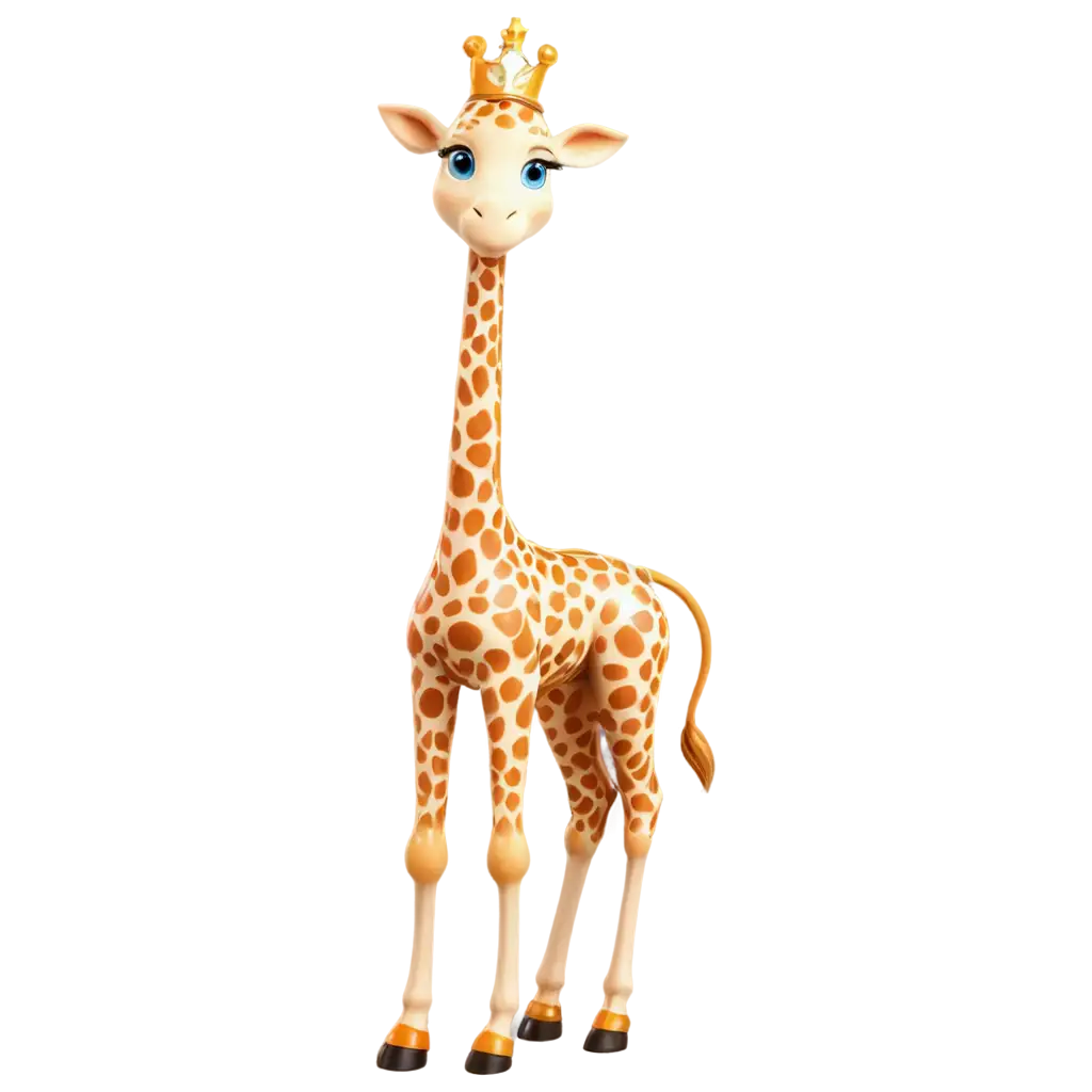 Elegant-Cartoon-Giraffe-PNG-with-Celestial-Spots-and-Tiara-Perfect-for-Magical-Visuals