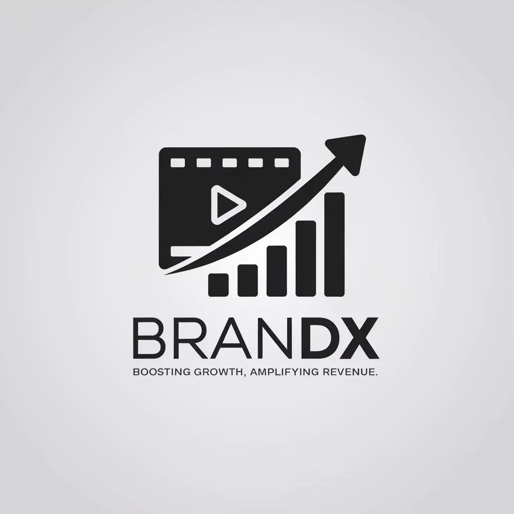 LOGO Design for Boosting Growth Amplifying Revenue Video Editing Tools Growth Theme in Minimalist Style