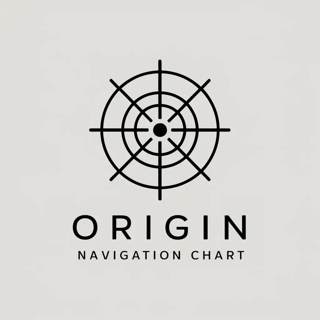 a vector logo design,with the text "Origin Navigation Chart", main symbol:map,Minimalistic,be used in nuclear power industry,clear background