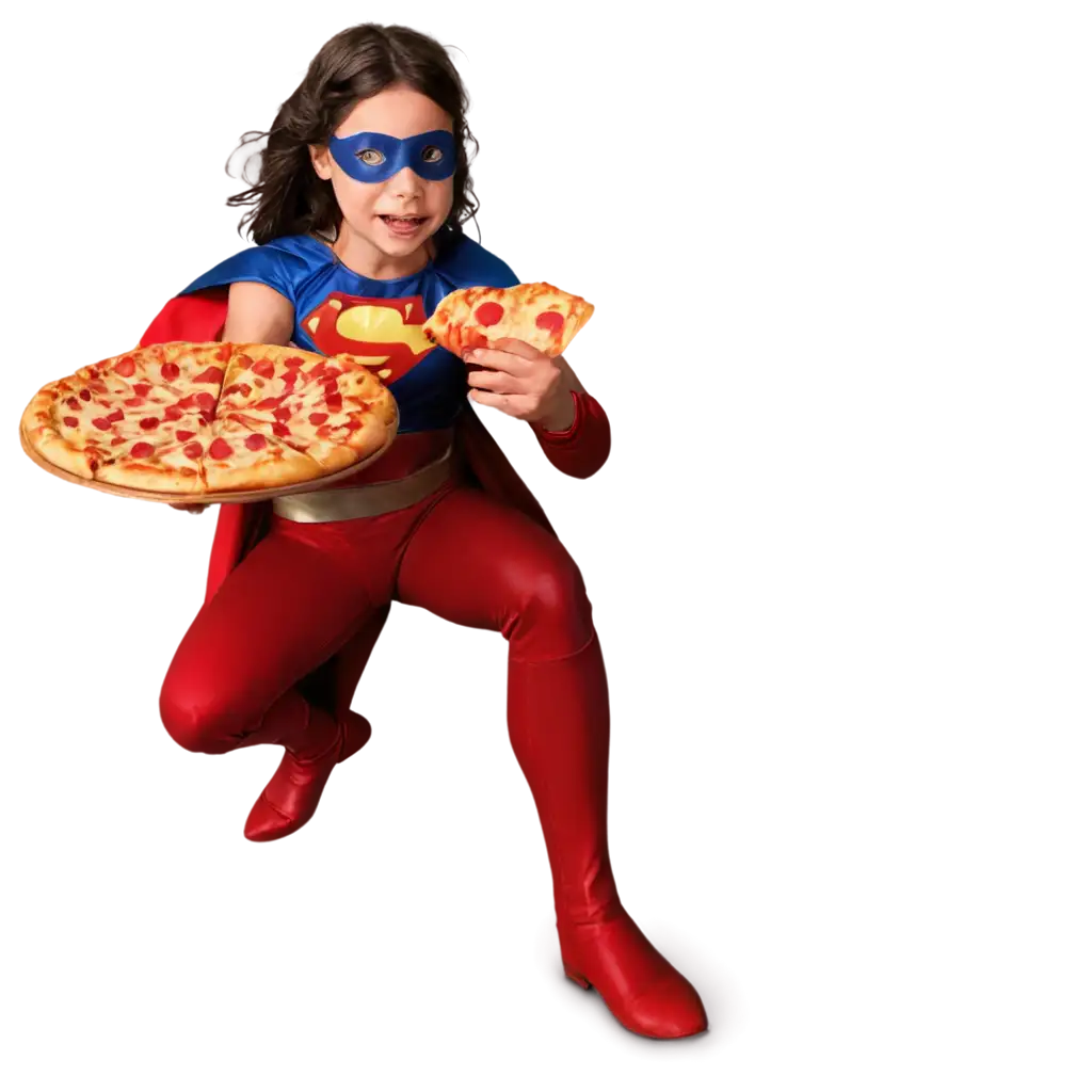 A super hero cheese eating pizza