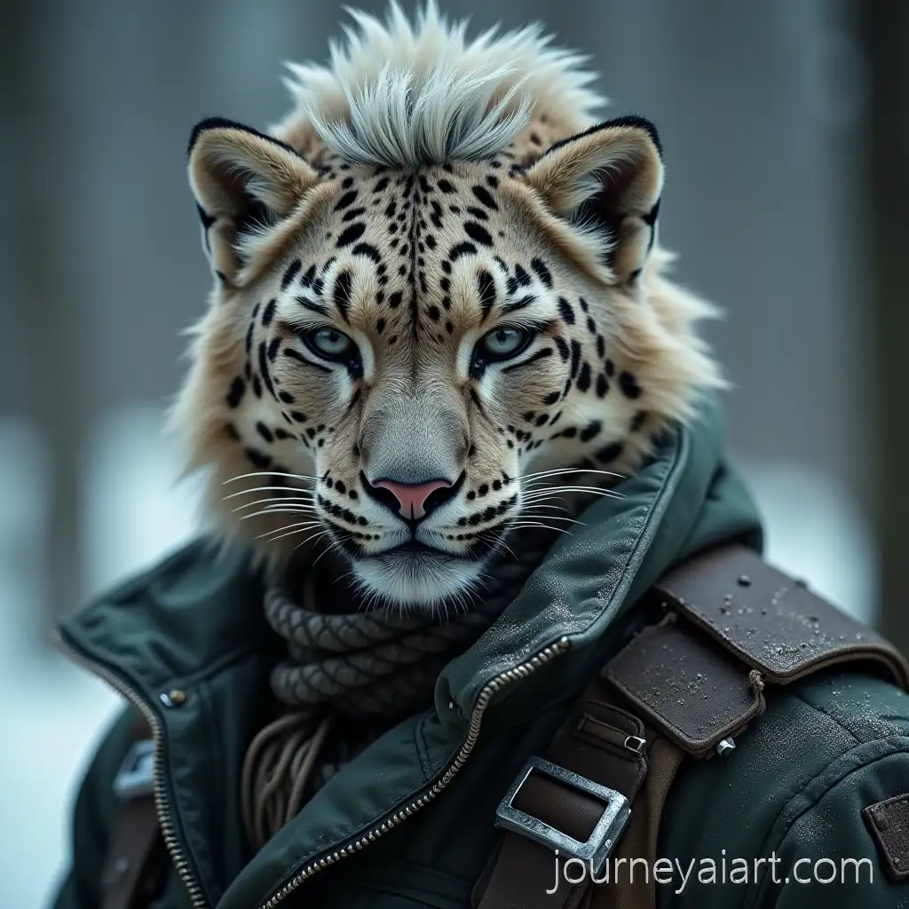 Grizzled-Snow-Leopard-Demihuman-Soldier-with-SilverBlond-Hair-and-Battle-Scars