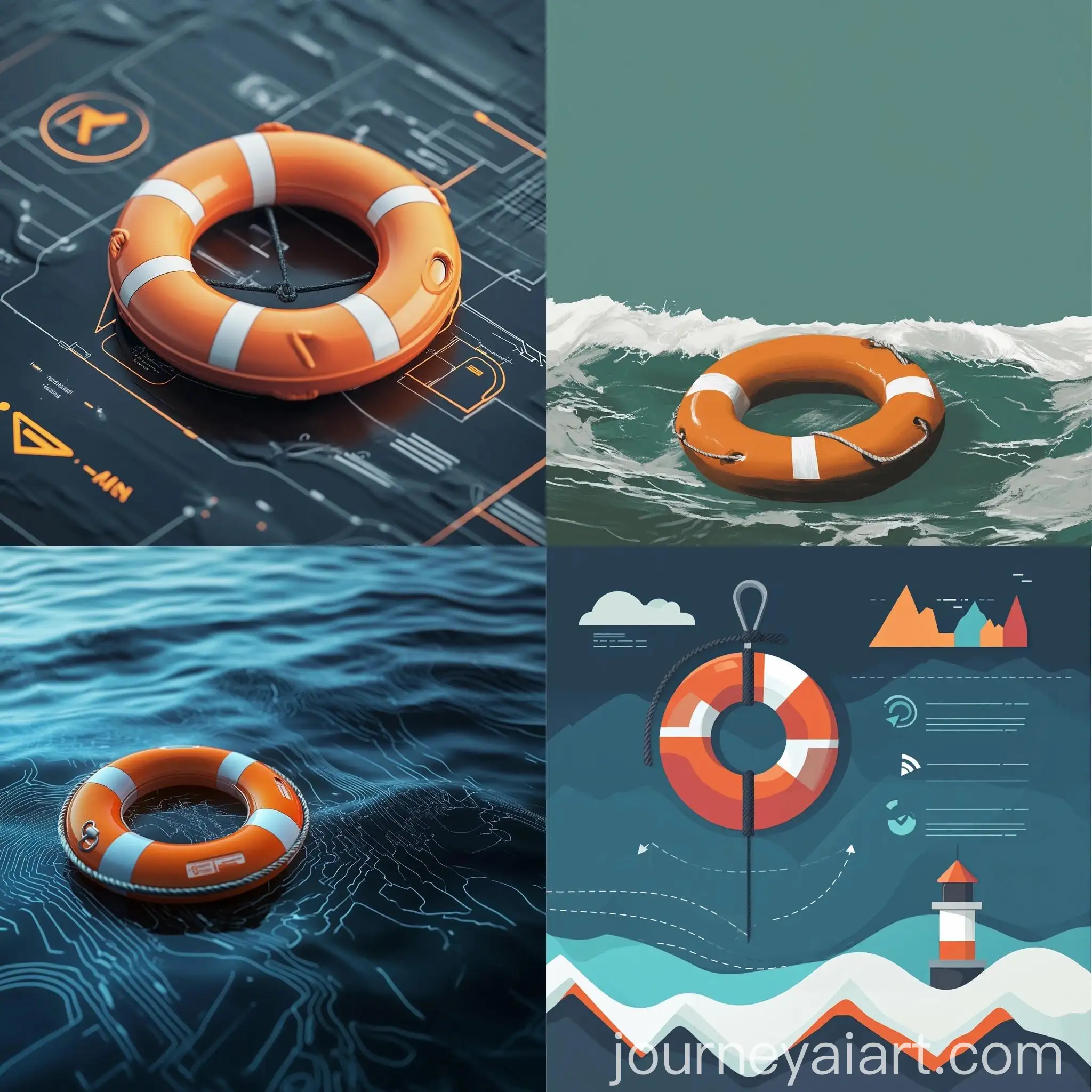 Web-System-Monitoring-Graphics-with-Orange-Lifesaving-Buoy