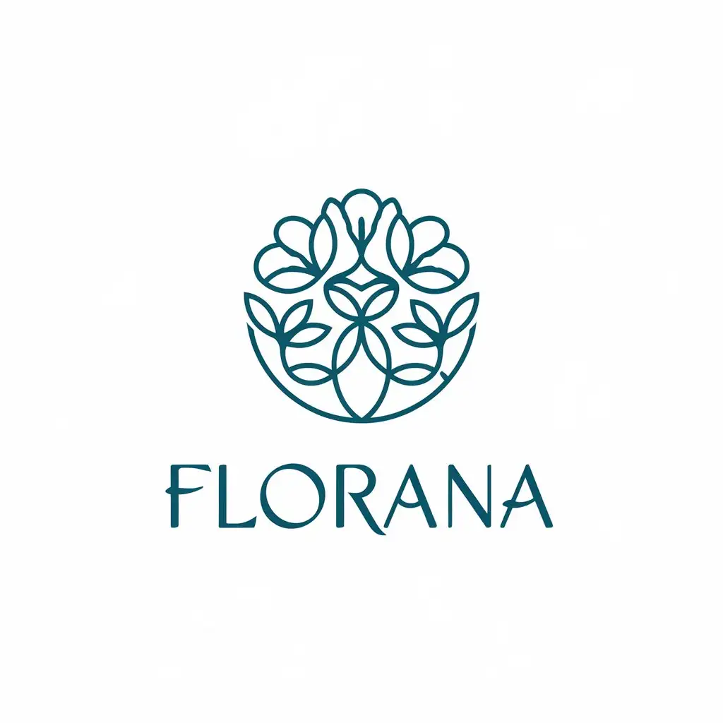 a vector logo design,with the text "Florana", main symbol:flowers intertwining in a circle,Moderate,clear background