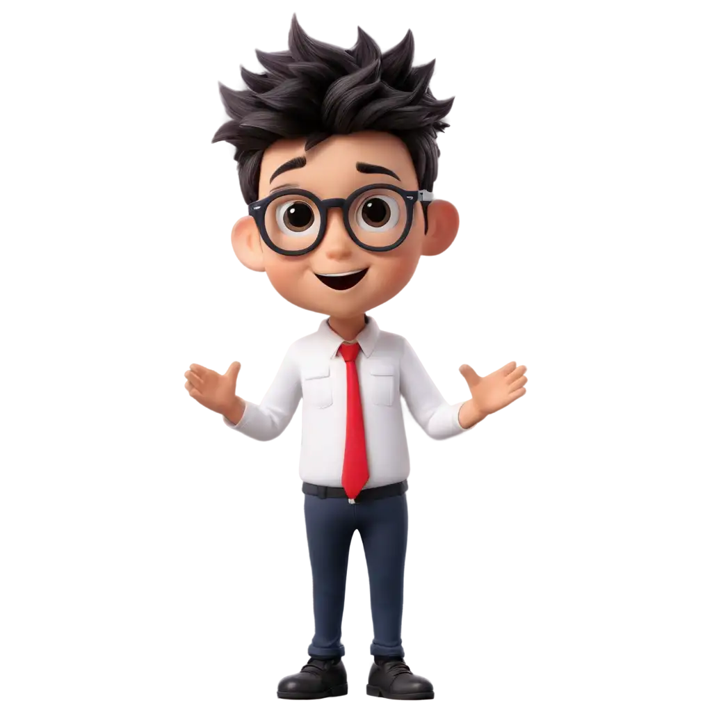 Stylish-Handsome-Boy-Character-with-Black-Glasses-in-Unique-Welcome-Pose-PNG-Image