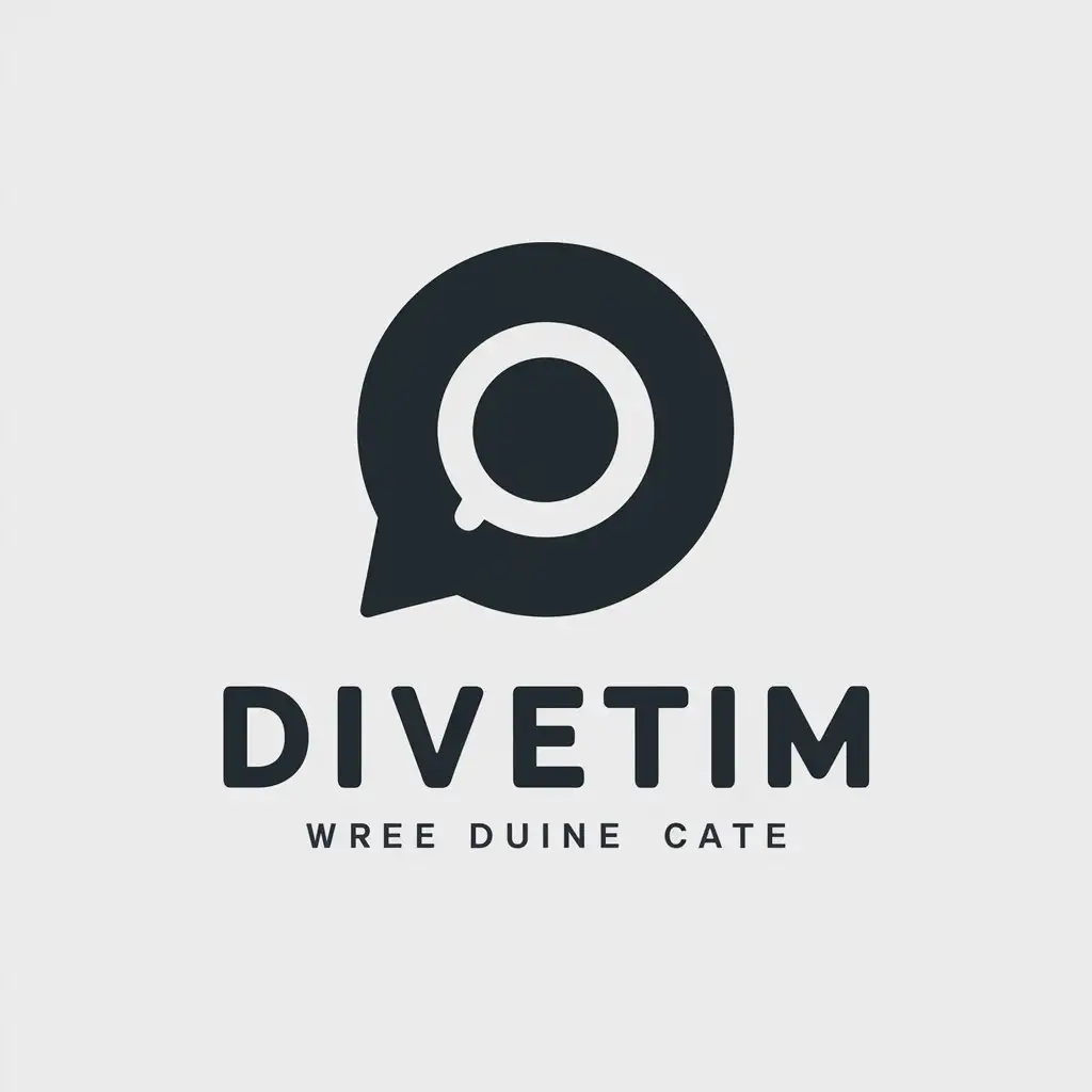 LOGO Design for Divetim Modern Chat Symbol on Clear Background