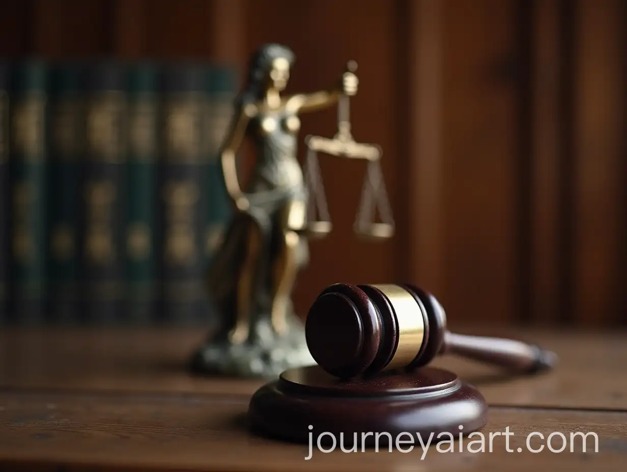 CloseUp-of-Judges-Hammer-and-Themis-Figurine-in-Blurred-Courtroom-Setting