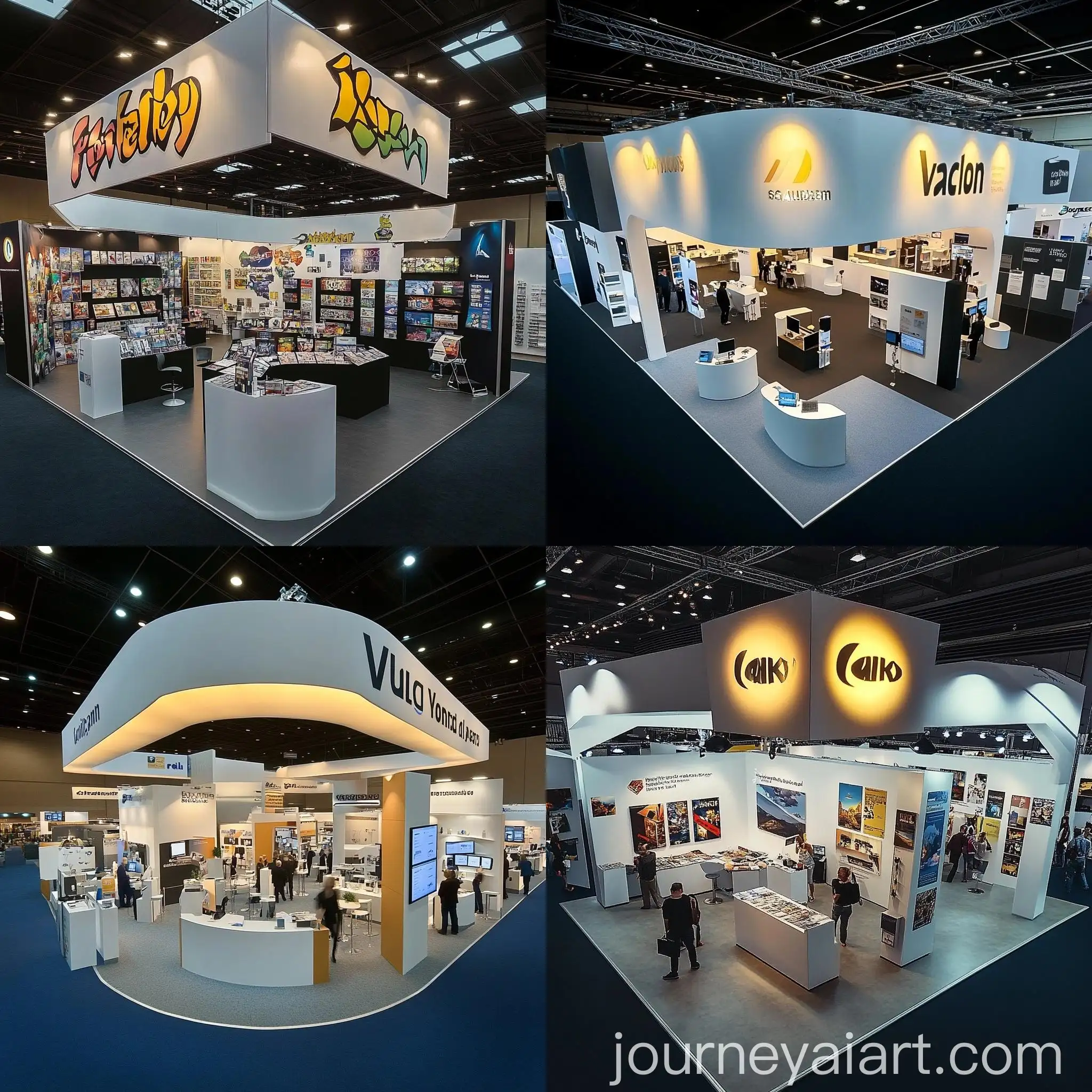 Aerial-View-of-Colorful-Booth-at-Fairgrounds