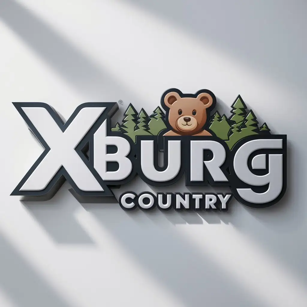 a logo design,with the text "XBURG", main symbol:Country of Teddy Bears,Moderate,be used in Entertainment industry,clear background