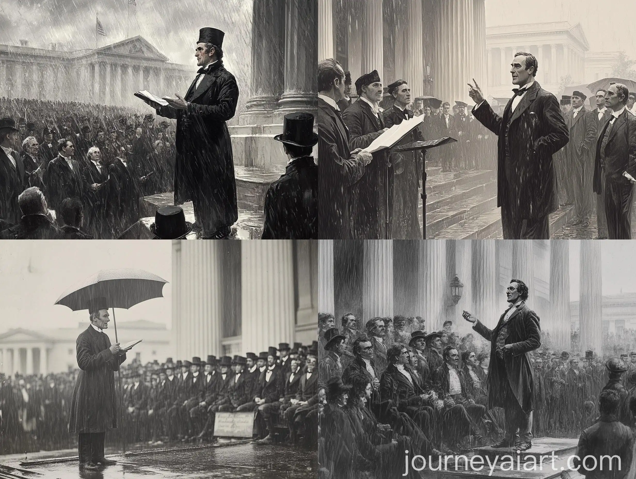William-Henry-Harrison-Giving-a-Rainy-Speech-at-Washington-Capitol