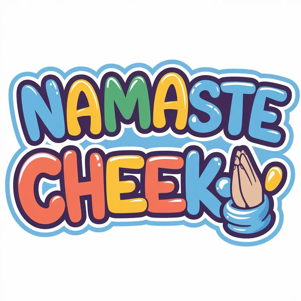 LOGO Design For Namaste Cheeky Prayer Emoji in Cartoon Doodle Style for Automotive Industry