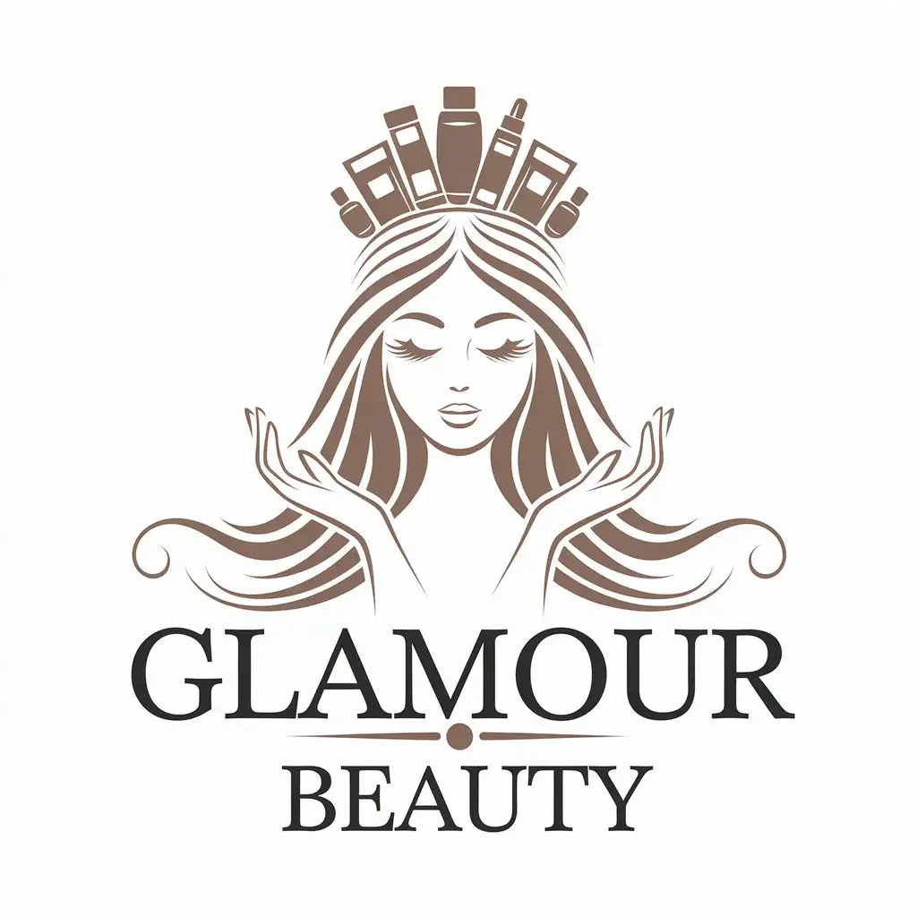 a vector logo design,with the text "Glamour Beauty", main symbol:makeup woman,Moderate,be used in Beauty Spa industry,clear background