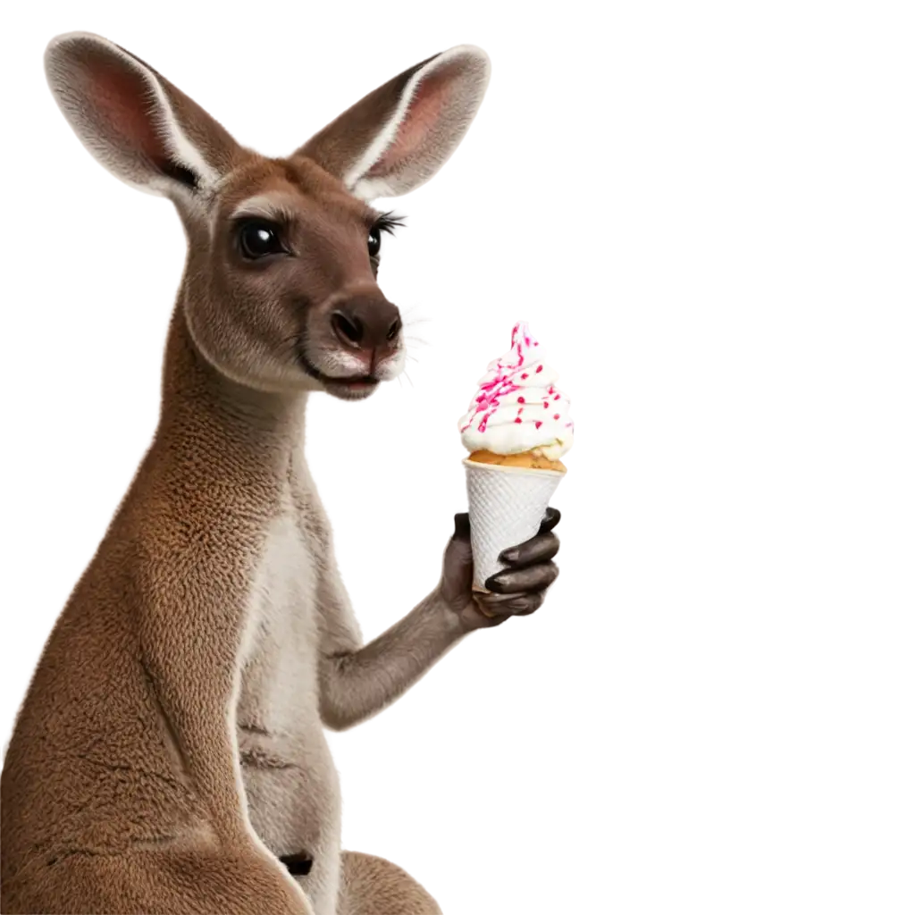 Kangaroo-Eating-Ice-Cream-PNG-Image-for-Creative-Use-and-HighQuality-Designs