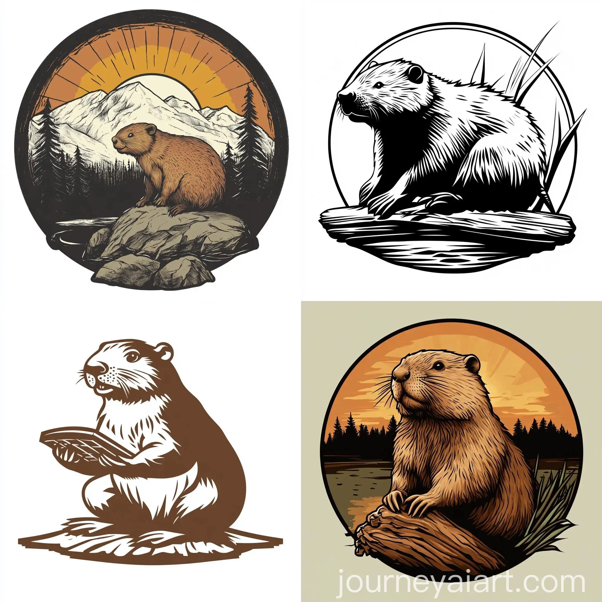 Logo-Design-for-Printing-Company-with-Beaver-and-Name-Bober-Print
