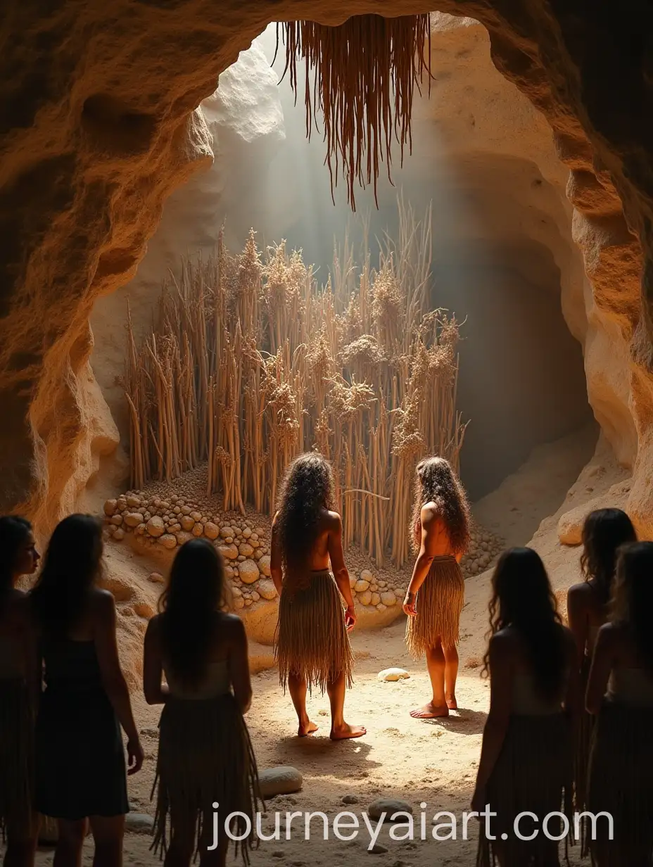 Cavemen-Art-Installation-A-Prehistoric-Art-Critique-Session
