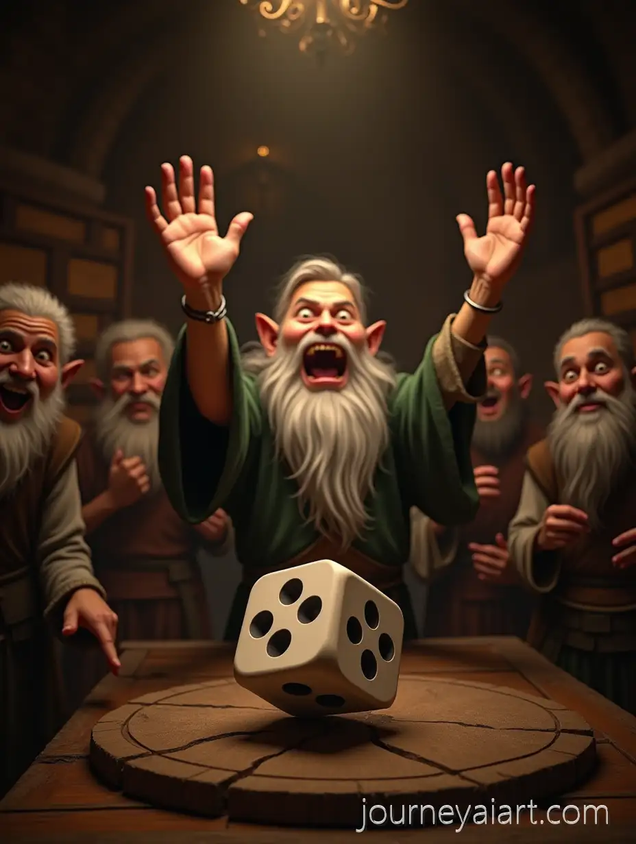 Bearded-Dwarf-Throwing-Die-in-a-Medieval-Tavern-with-Elves-and-Hobbits
