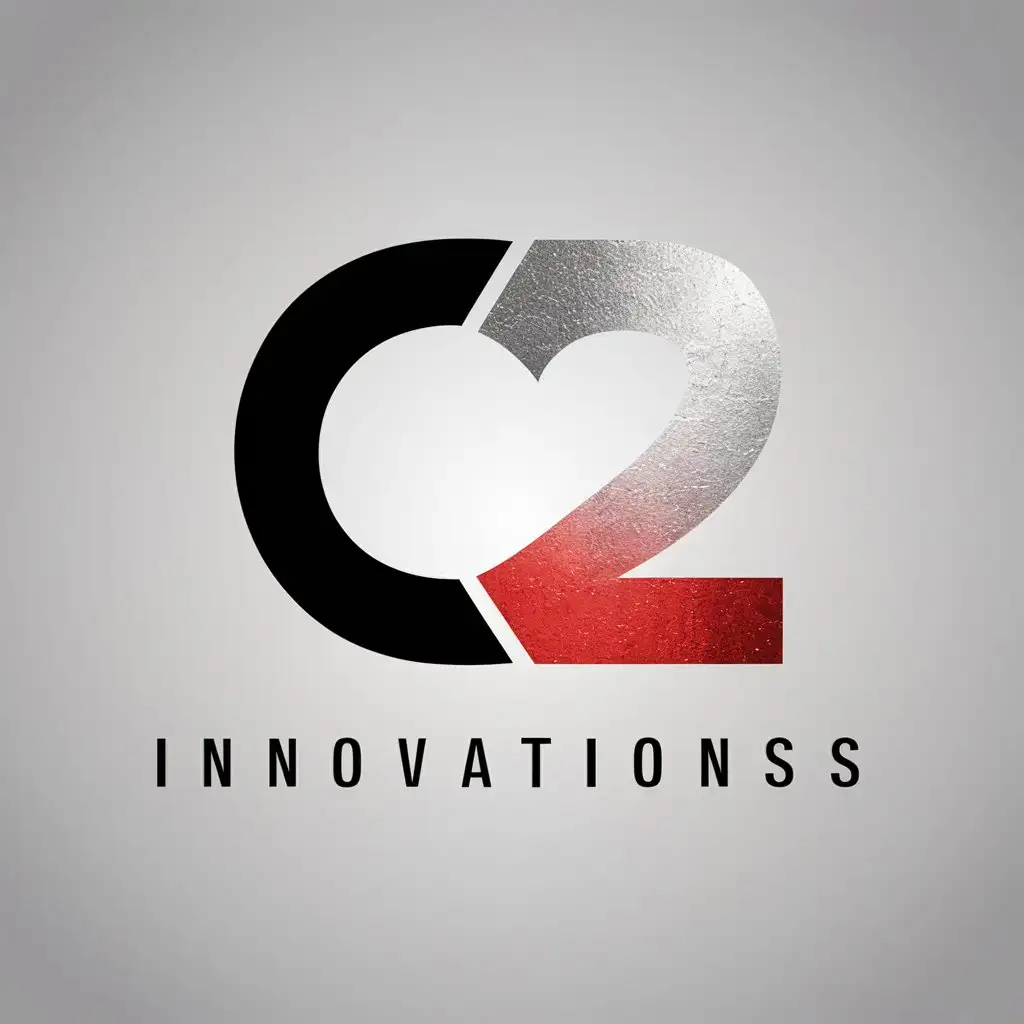 LOGO Design For C2 INNOVATIONS Black White Silver and Red Ombre for Sports Fitness Industry