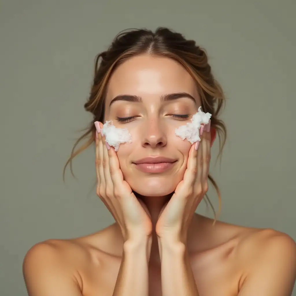 Woman-Washing-Her-Face-with-Fresh-Morning-Light