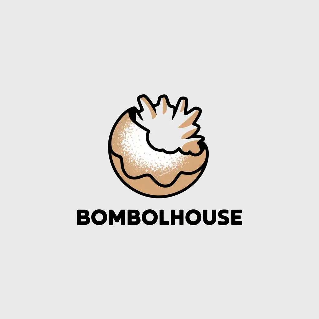 LOGO Design for BombolHouse Doughnut with Pastry Cream Explosion Minimalistic Design