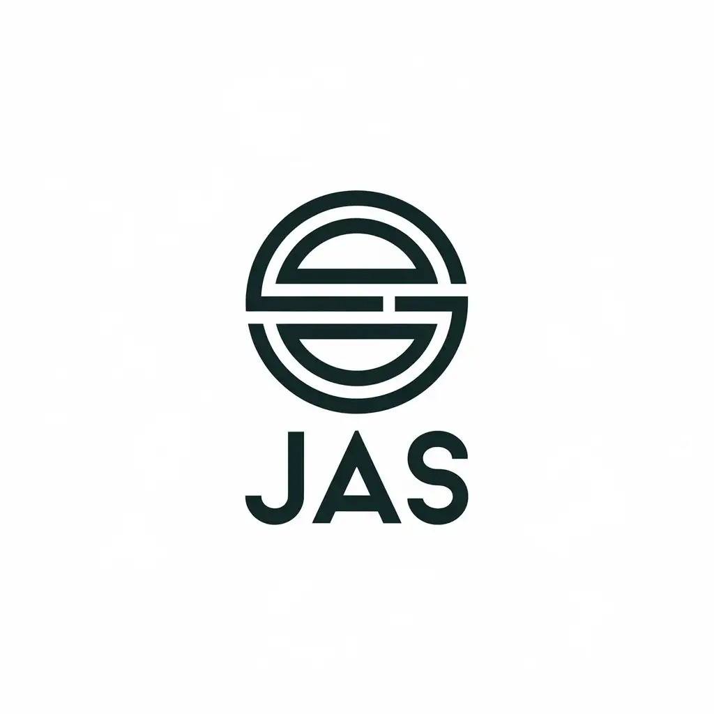 LOGO Design for JAS Minimalistic Circle Symbol on Clear Background