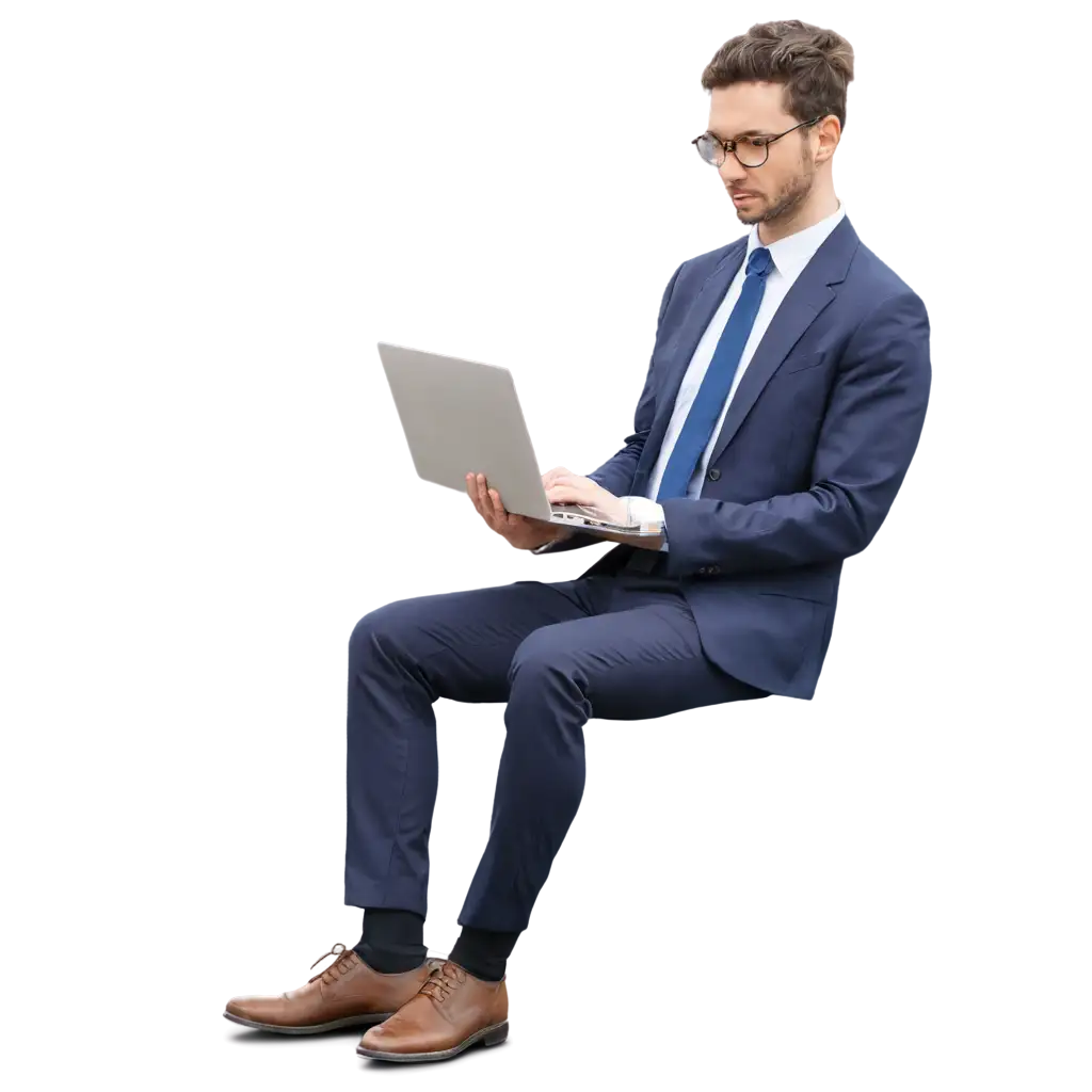 Professional-PNG-Image-of-Businessman-with-Laptop-Enhancing-Clarity-and-Quality