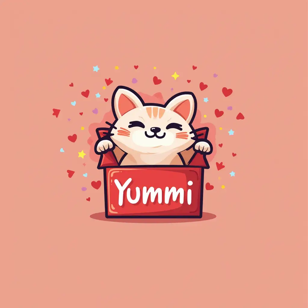 A logo for YouTube, the name is Yummi Unboxing, would like a cat as a symbol