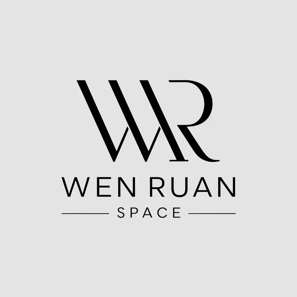 a vector logo design,with the text "Wen Ruan Space", main symbol:W,R,Moderate,be used in interior design industry,clear background