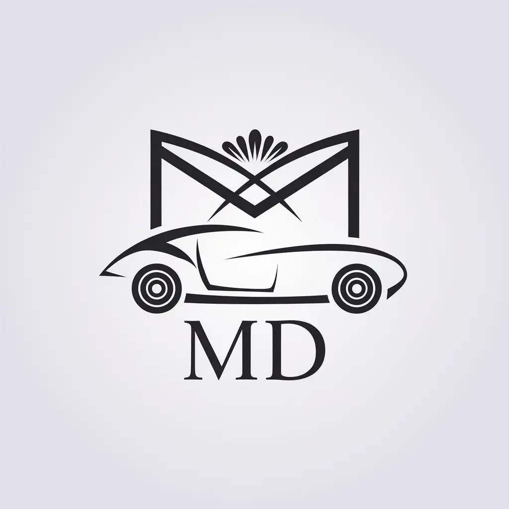 LOGO Design For MD Minimalistic Car Decor Vector Logo