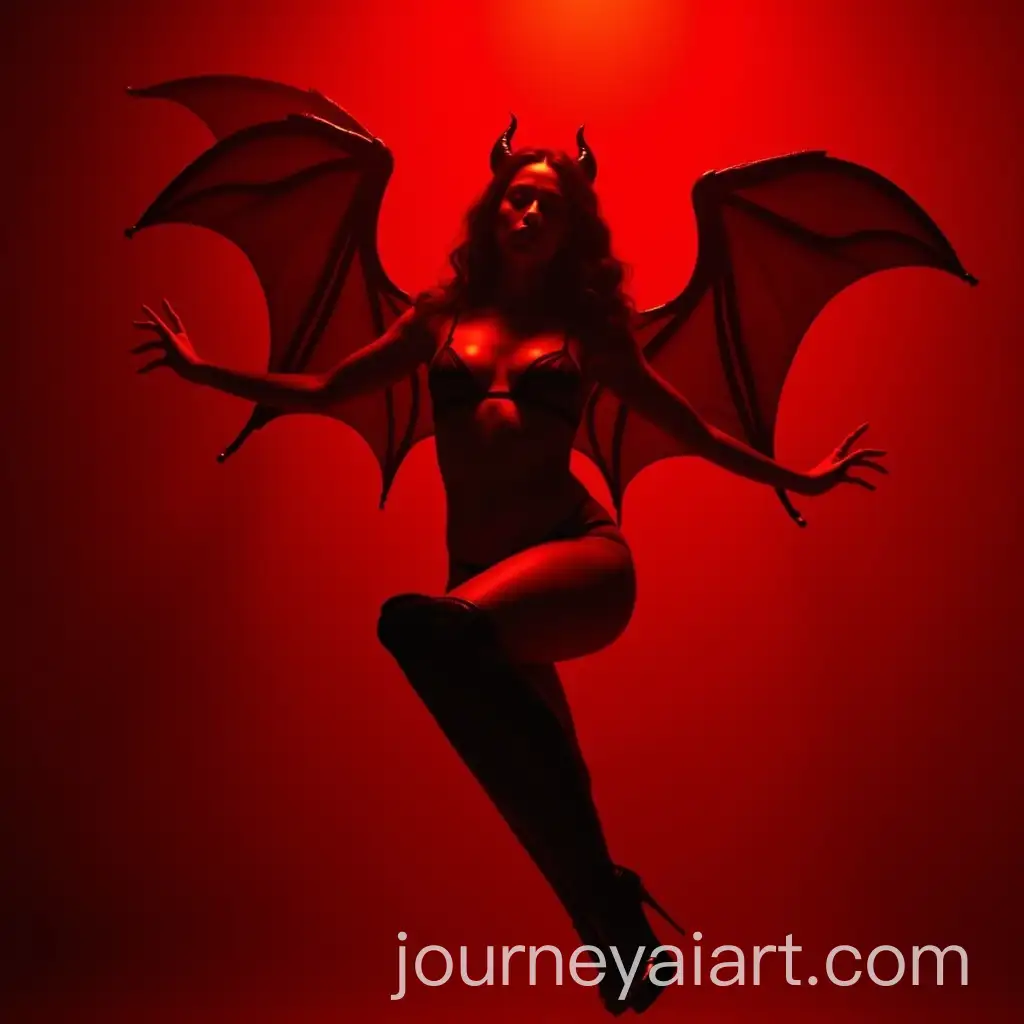 Ethereal-Succubus-in-Suspension-Against-Red-Background