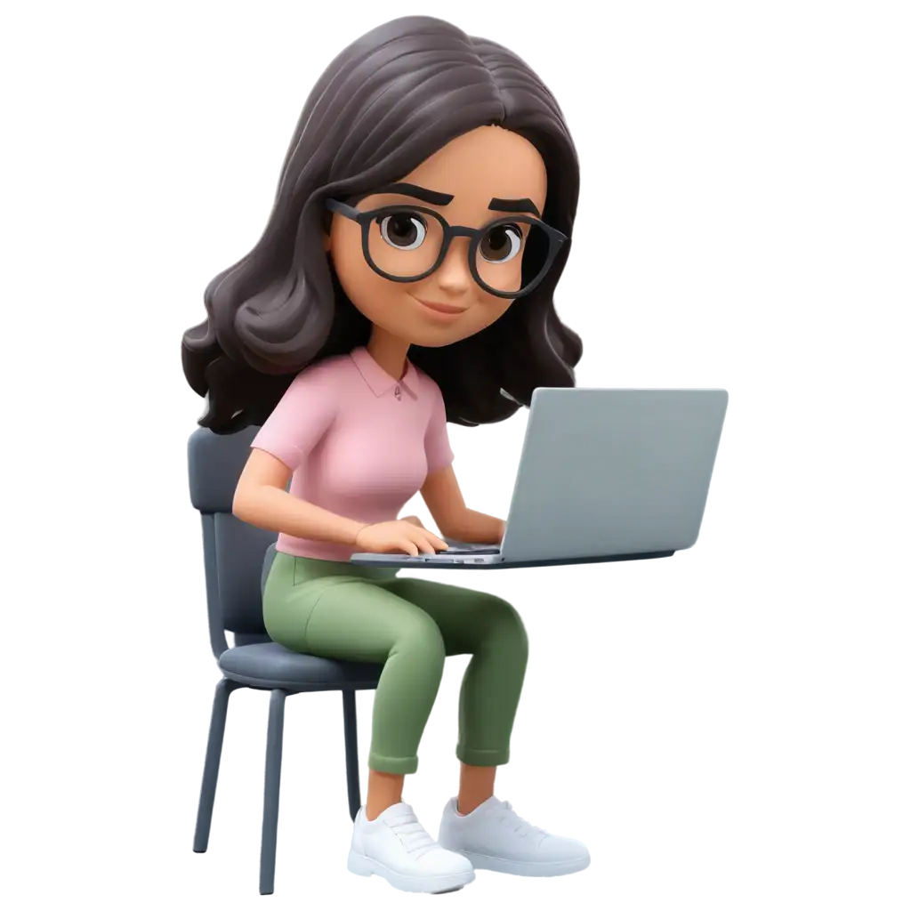 PNG-Bitmoji-of-a-Girl-Working-with-Laptop-Enhance-Your-Digital-Presence