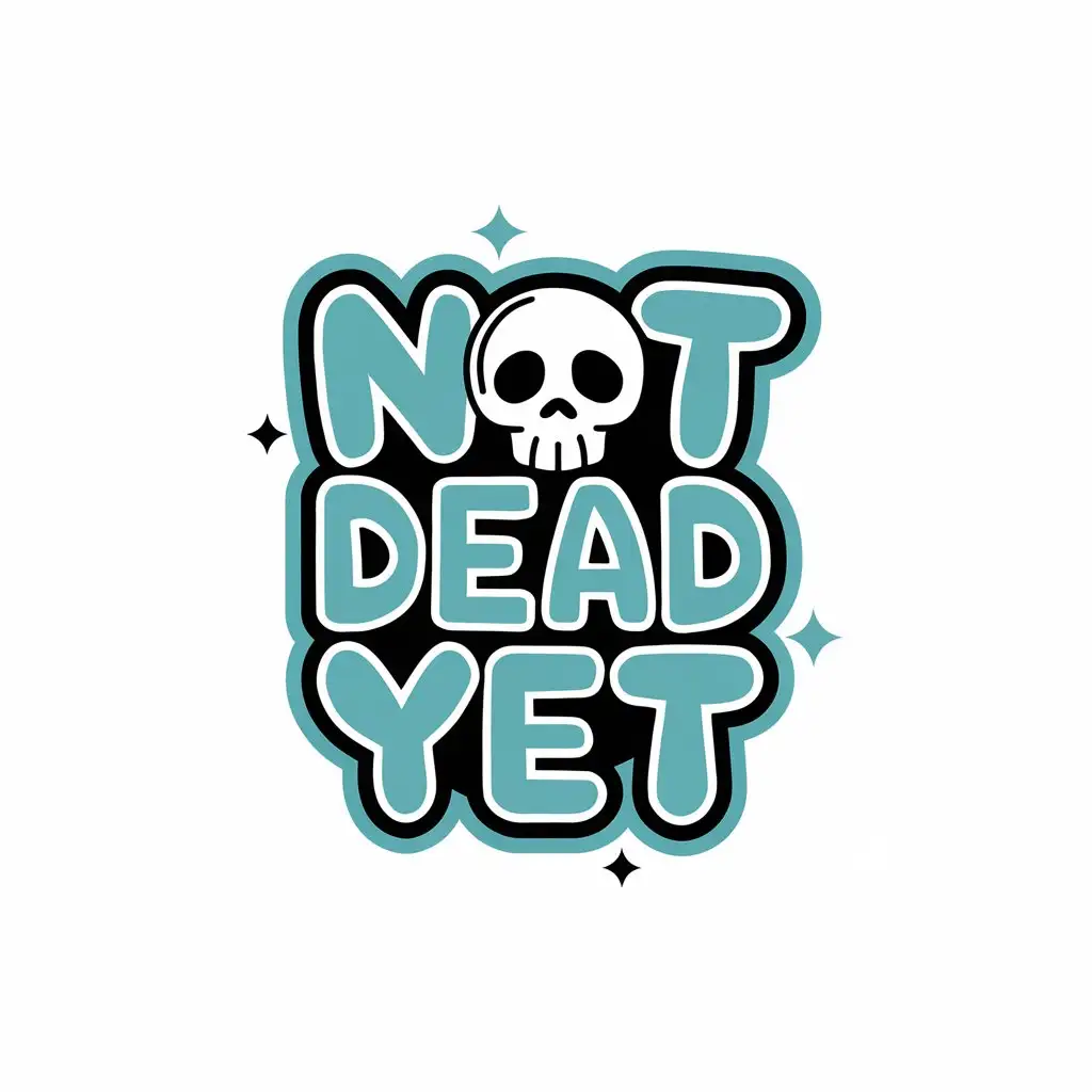 LOGO Design for Not Dead Yet Modern Font with Clear Background and Minimalist Style