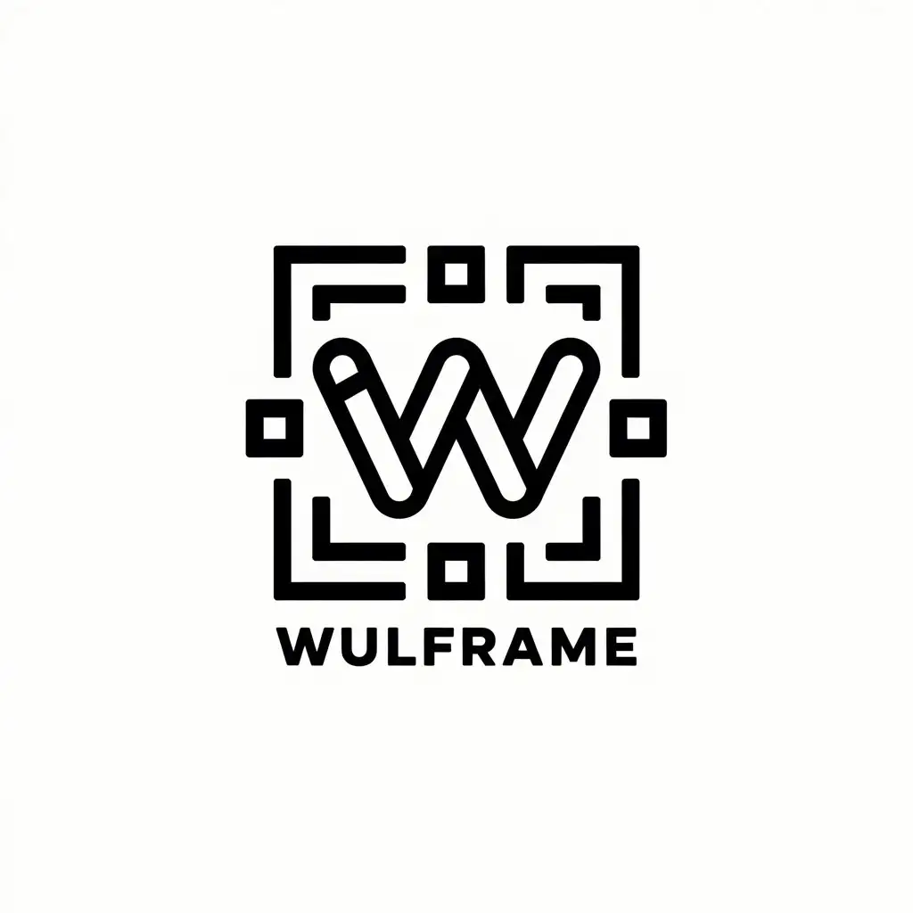 LOGO Design for Wulframe Data Analysis Platform with Modern Symbol and Clear Background