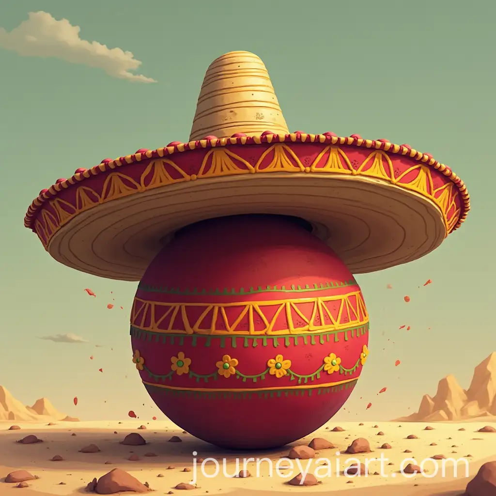 Cartoon-Bomb-with-Sombrero-on-a-Vibrant-Background
