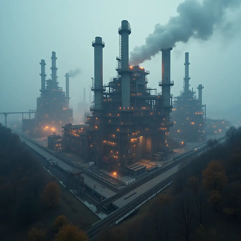 large steelmaking plant scene