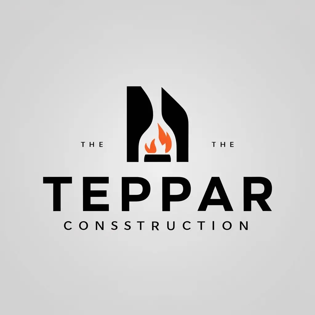 a logo design,with the text "TepPar", main symbol:Burning fireplace in the house,Moderate,be used in Construction industry,clear background