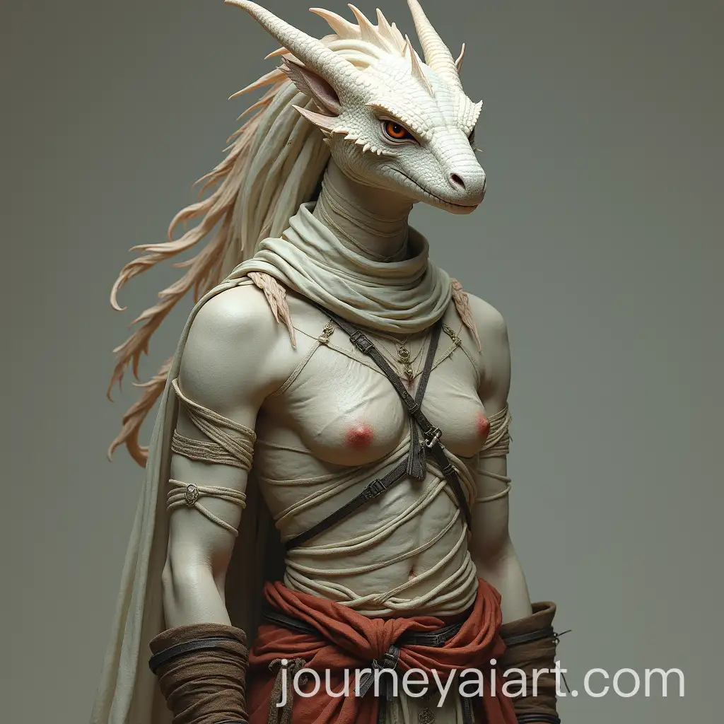 Female-Dragonborn-in-White-Scales-and-Bandages
