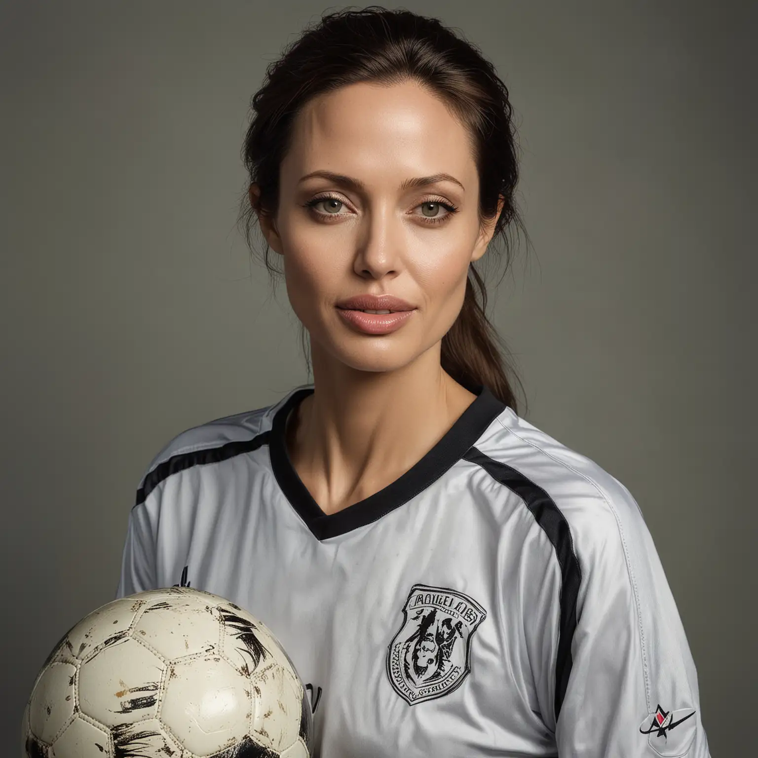 Portrait of Angelina Jolie as a Soccer Player