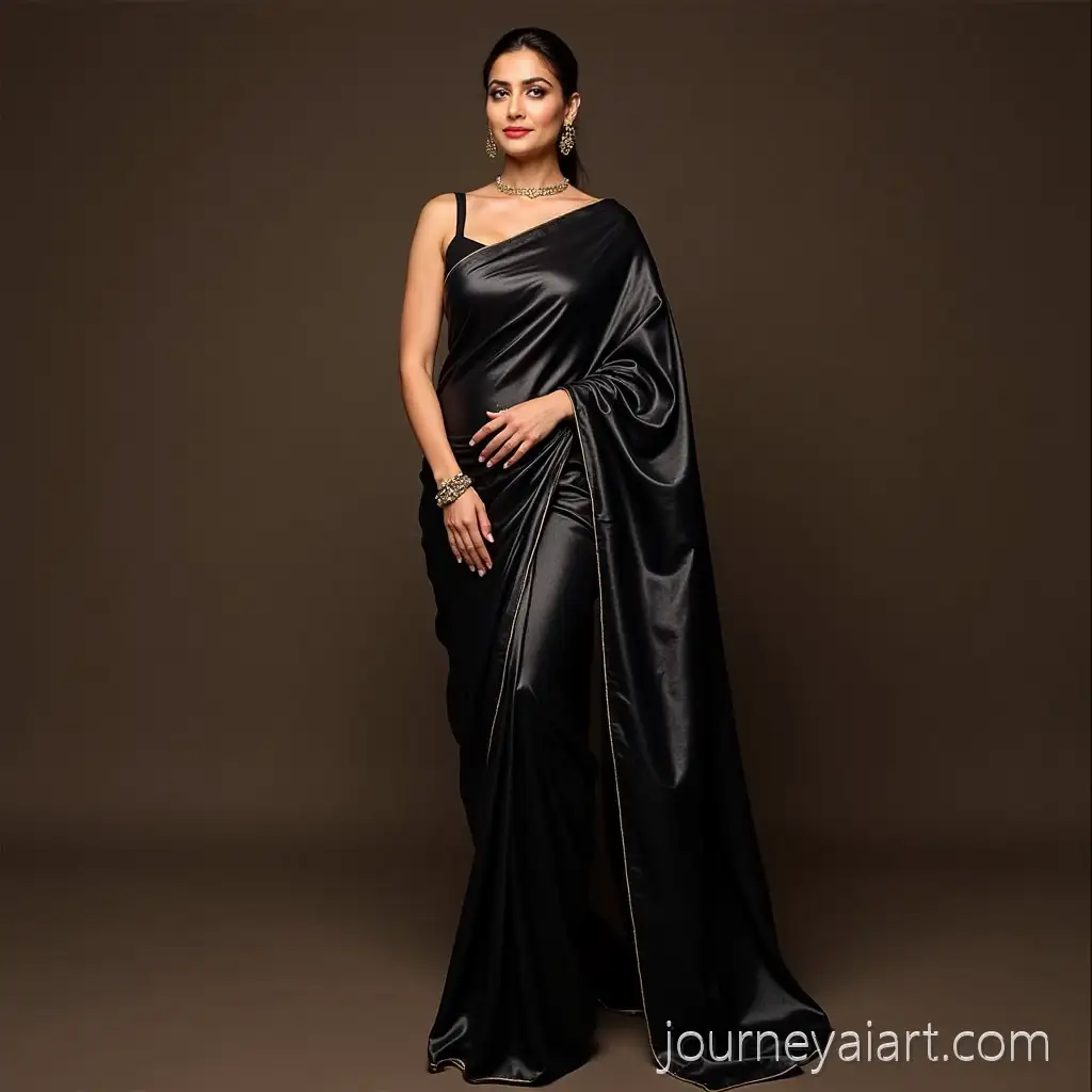 Indian-Actress-Kareena-Kapoor-inAI-Art-Prompt-Expansion-Shiny-Black-Saree-Portrait