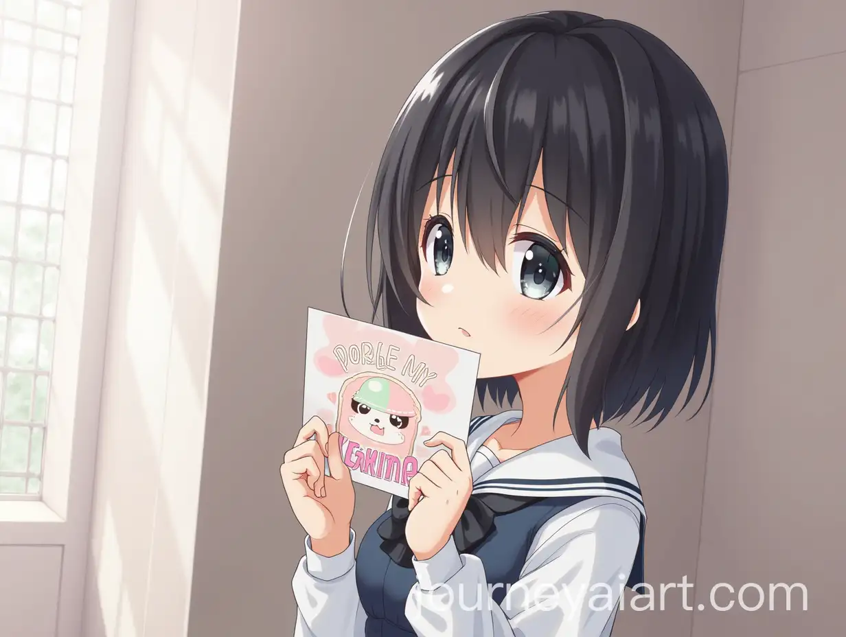 Mysterious-Anime-Girl-Holding-a-Poster-in-Vibrant-Urban-Setting